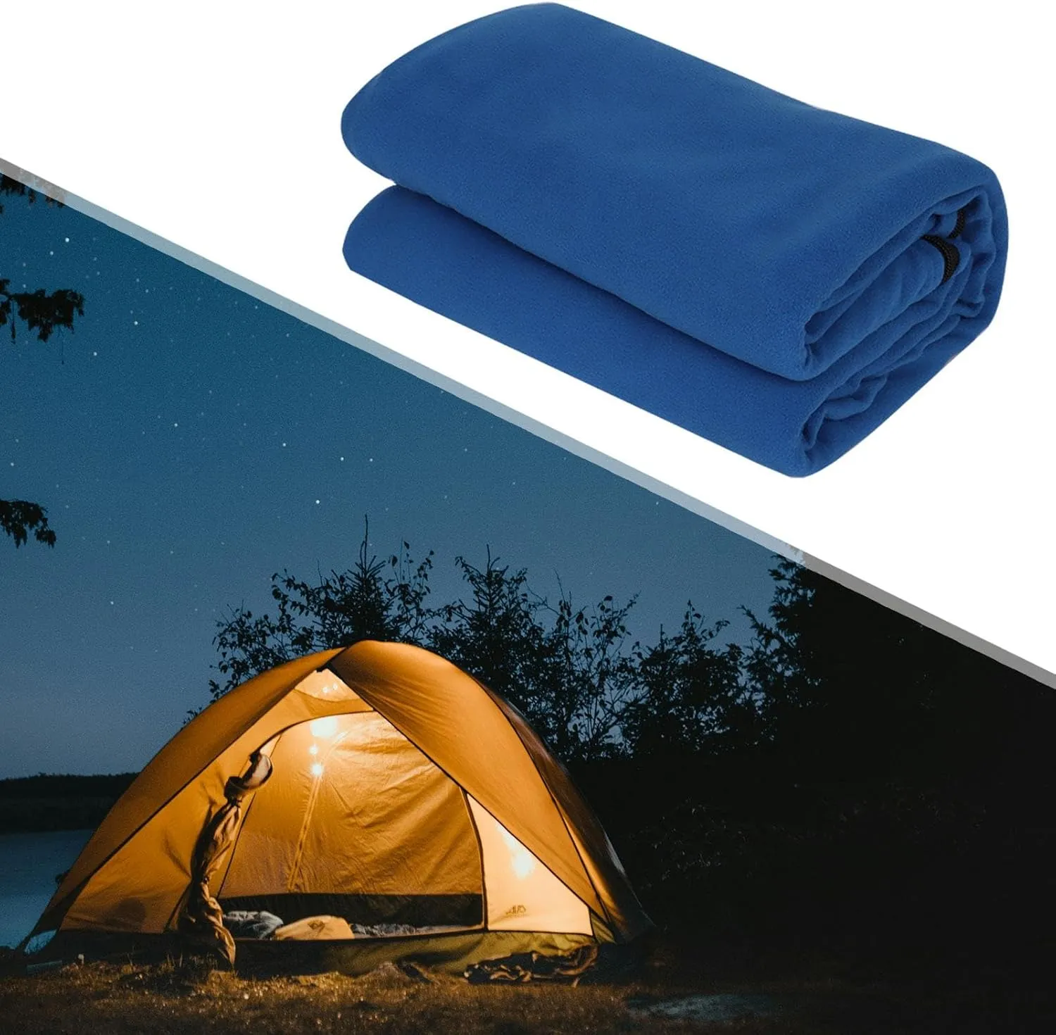 Yiju Portable Emergency Blanket with Sleeping Bag Liner for Outdoor Activities, Blue