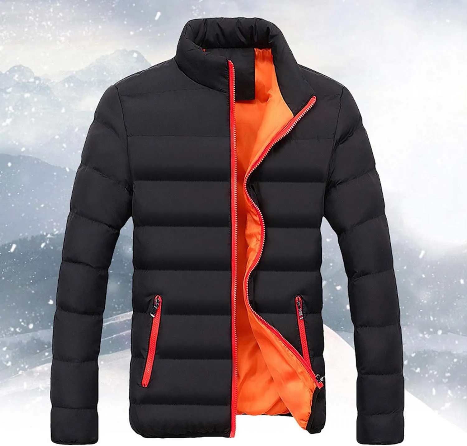 Ymosrh Men's Big and Tall Jackets Lightweight Packable Down Alternative Jacket Puffer Winter Coat Jacket, M-6XL