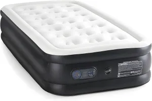YSSOA Twin Camping Air Mattress with Built-in Electric High-Speed Pump, 18" Bed Height, Blow Up Inflatable Airbed with Carrying Bag, Best for Home Guests & Travel, Waterproof Foldable Portable