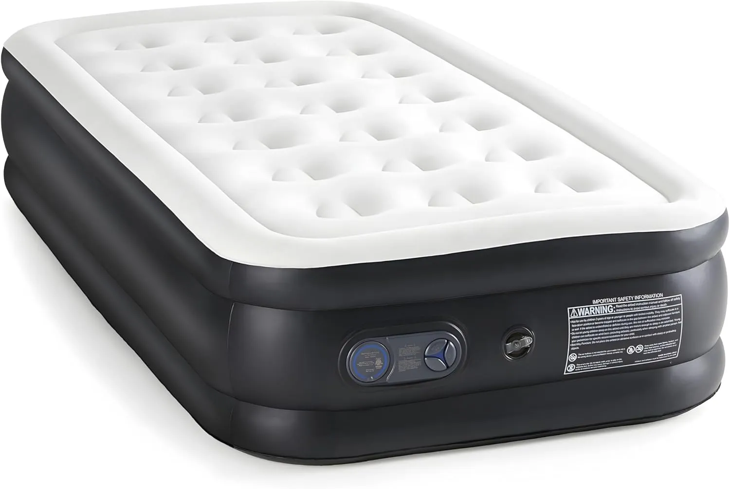 YSSOA Twin Camping Air Mattress with Built-in Electric High-Speed Pump, 18" Bed Height, Blow Up Inflatable Airbed with Carrying Bag, Best for Home Guests & Travel, Waterproof Foldable Portable