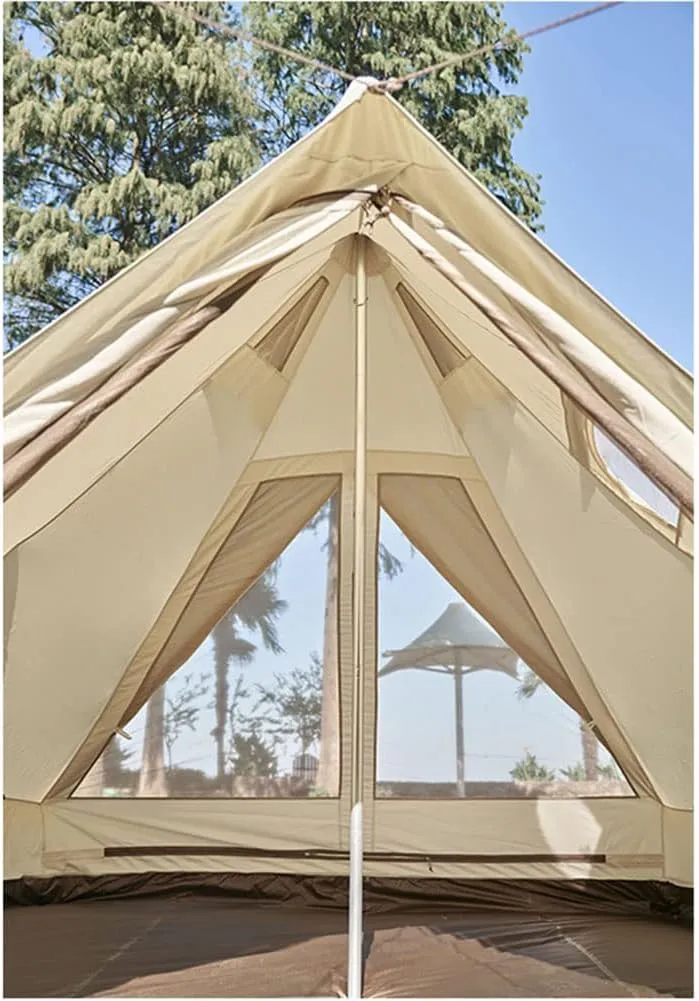 Yurt Tent Glamping Waterproof Family Tent with Removable Double Roof and Carry Bag Pyramid Tent for Camping and Family Hiking