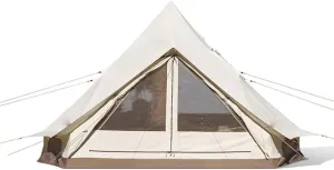 Yurt Tent Glamping Waterproof Family Tent with Removable Double Roof and Carry Bag Pyramid Tent for Camping and Family Hiking