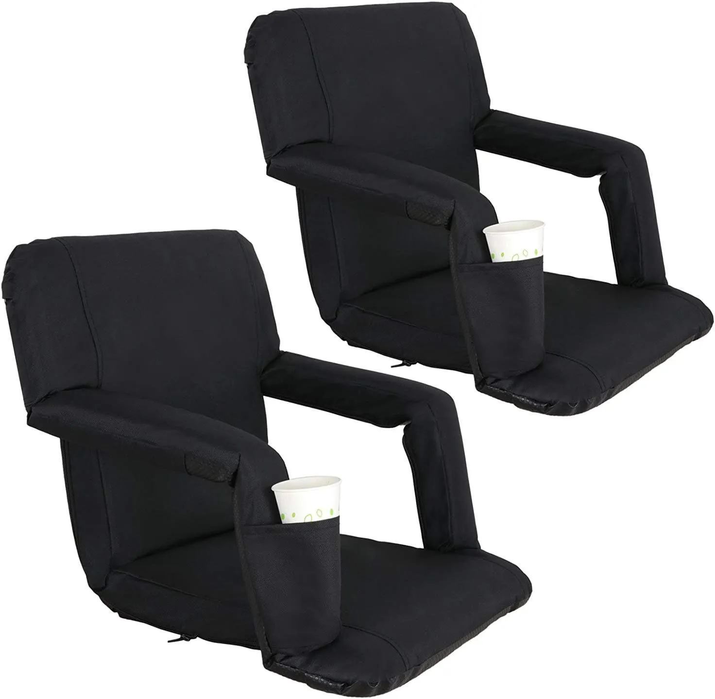ZenStyle Stadium Seats Cushions Chair for Bleachers Benches, Padded with Cushion/Back/Arms,Water Resistant Reclining Chair for Outdoor or Indoor