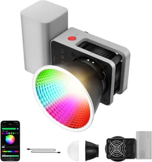 ZHIYUN CINEPEER CX50 RGB 50W LED Video Light,Full Color 2700K-6500K APP Control with Battery,COB Light Pocket Continuous Output Lighting TLCI/CRI95  for Video Recording Photography