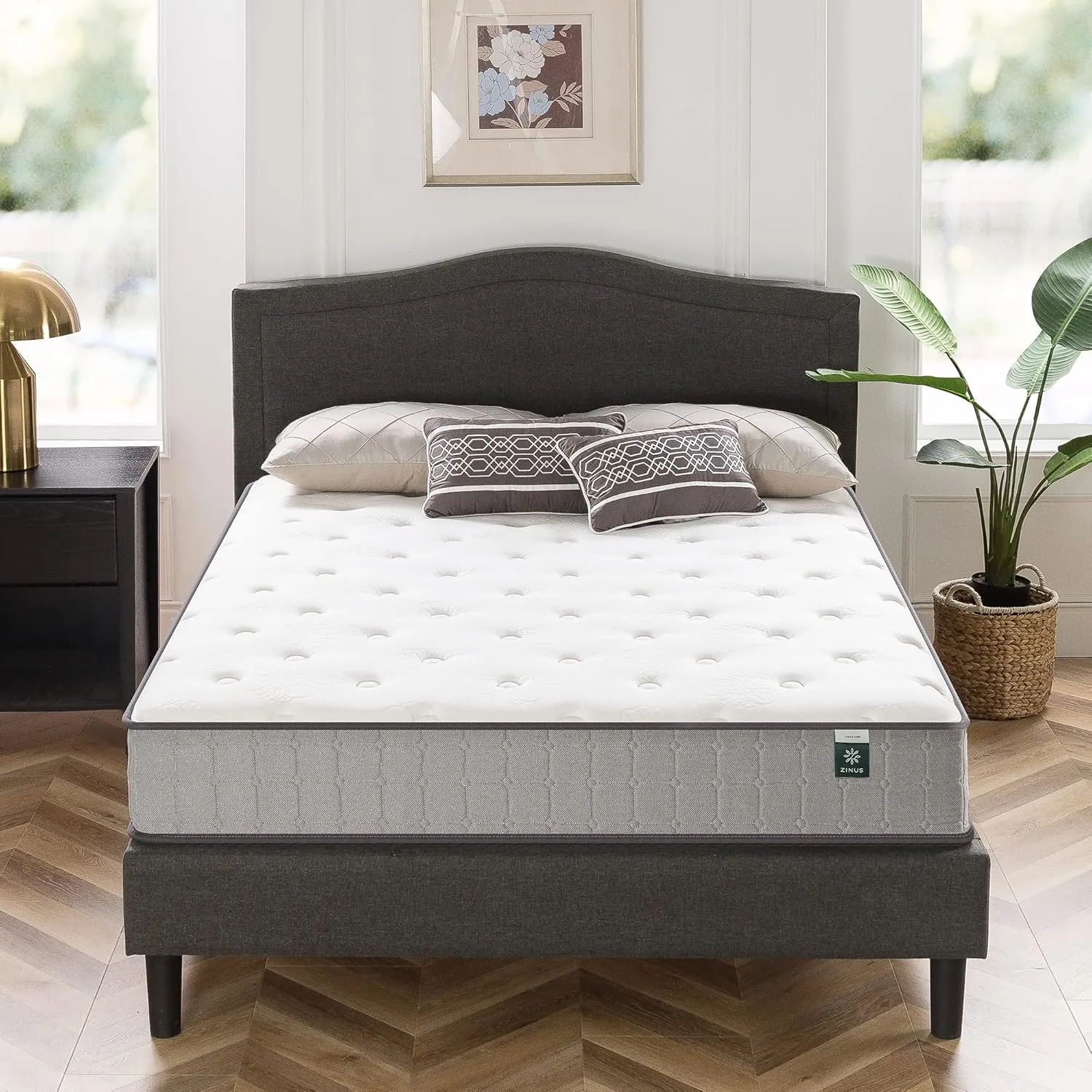 ZINUS 10 Inch Comfort Support Cooling Gel Hybrid Mattress, Full, Tight Top Innerspring Mattress, Motion Isolating Pocket Springs, Mattress in A Box