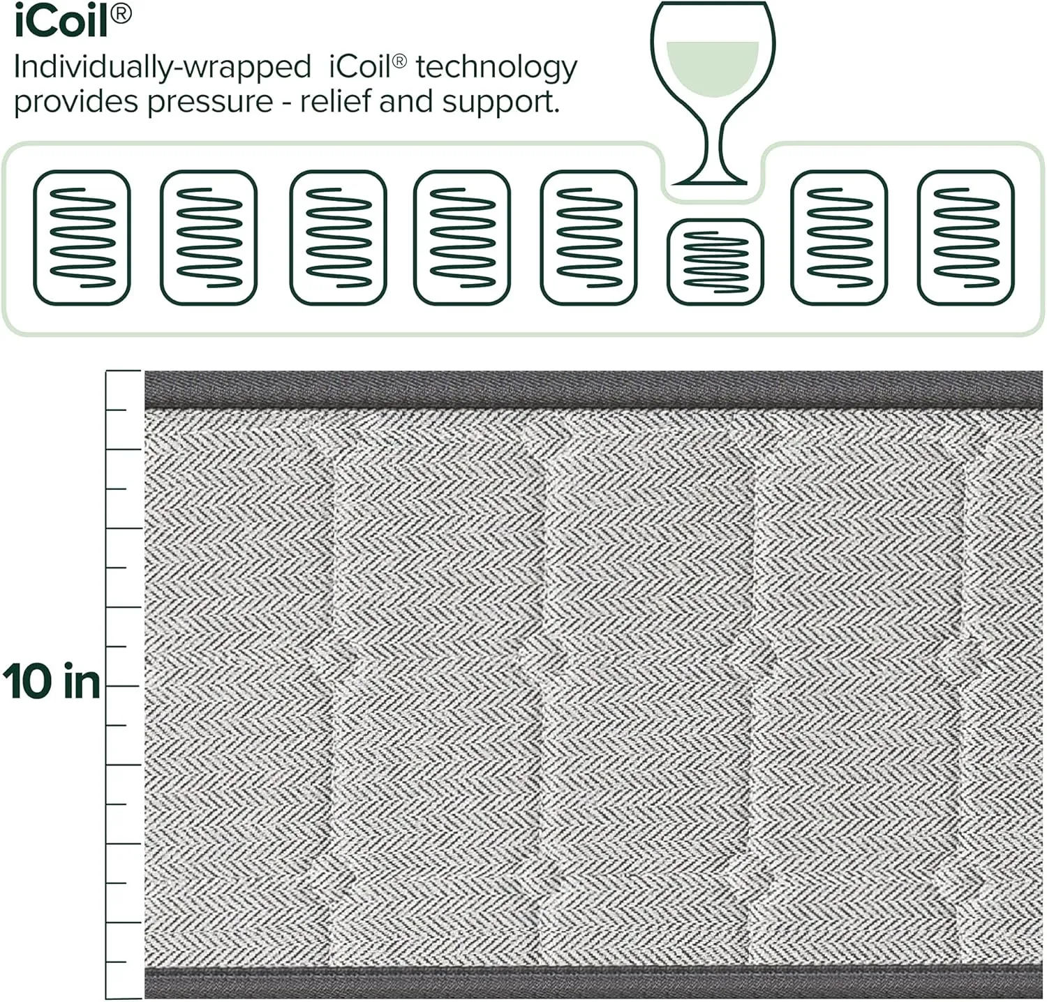 ZINUS 10 Inch Comfort Support Cooling Gel Hybrid Mattress, Full, Tight Top Innerspring Mattress, Motion Isolating Pocket Springs, Mattress in A Box