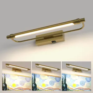 ZitoStory Battery Operated Picture Light with Remote,Wireless Dimmable Art Lights for Paintings Rechargeable Gallery Light Artwork Lighting for Canvas, Portrait (Brass,16'' Inch)