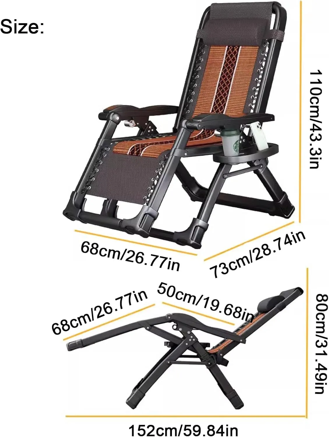 ZTGL C, Folding Camping Cot, Portable Sleeping Bed, Camping Lounge Chair, Outdoor Lightweight Bed, Office Nap Folding Lounge Chairs, Camping Cot for Adults