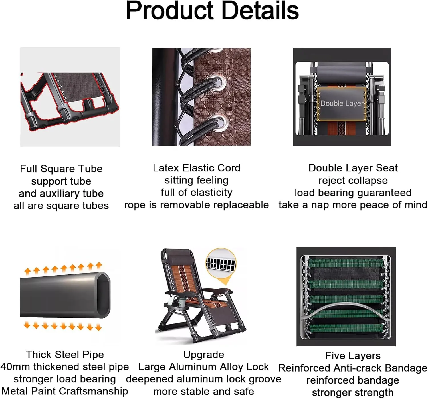 ZTGL C, Folding Camping Cot, Portable Sleeping Bed, Camping Lounge Chair, Outdoor Lightweight Bed, Office Nap Folding Lounge Chairs, Camping Cot for Adults