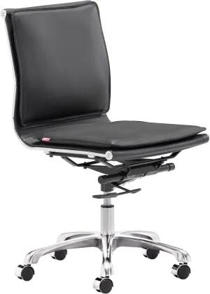 Zuo Lider Plus Armless Office Chair Black