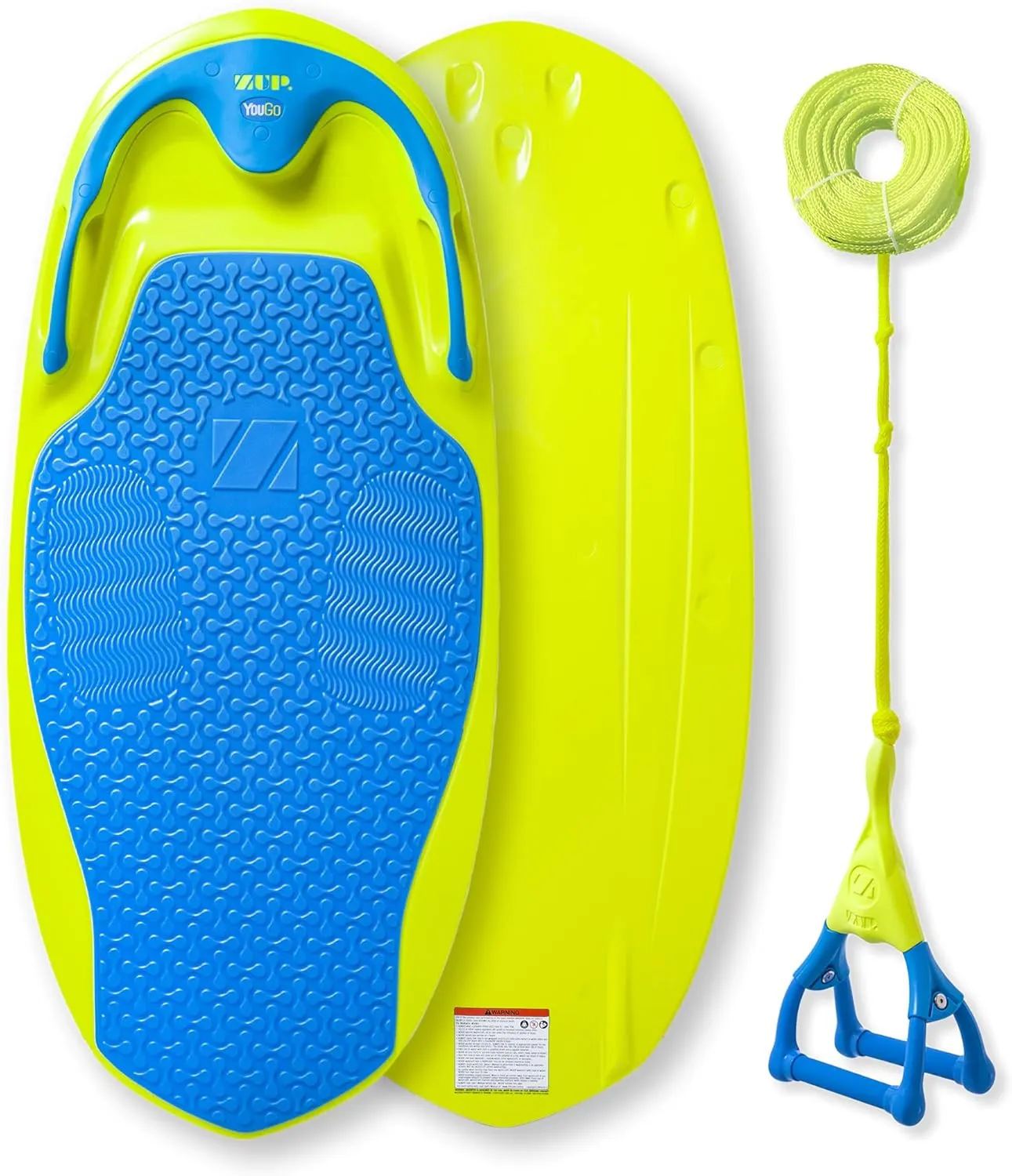 ZUP YouGo Board and Handle Combo with EVA Foam Padding, All-in-One Kneeboard, Wakeboard, Wakeskate, and Wakesurf Board for Kids, Teens, and Adults, 57" x 25" x 5"